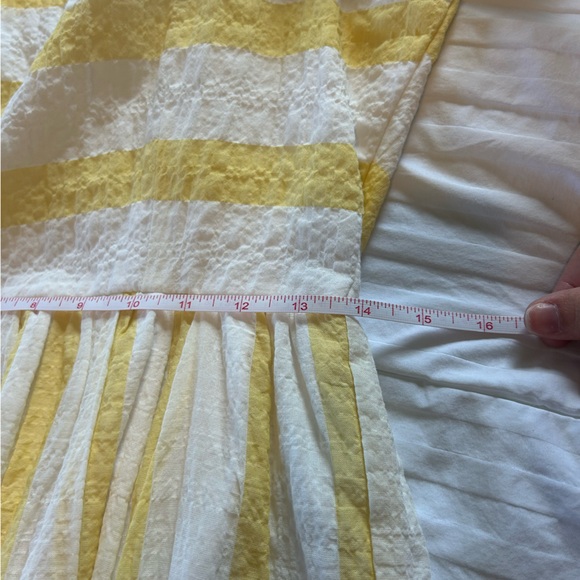 Molby the Label Yellow Cabana Stripe Puff Sleeve Dress - Picture 9 of 11